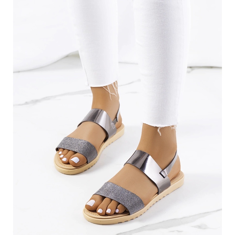 Sandales argent femme Laval 1