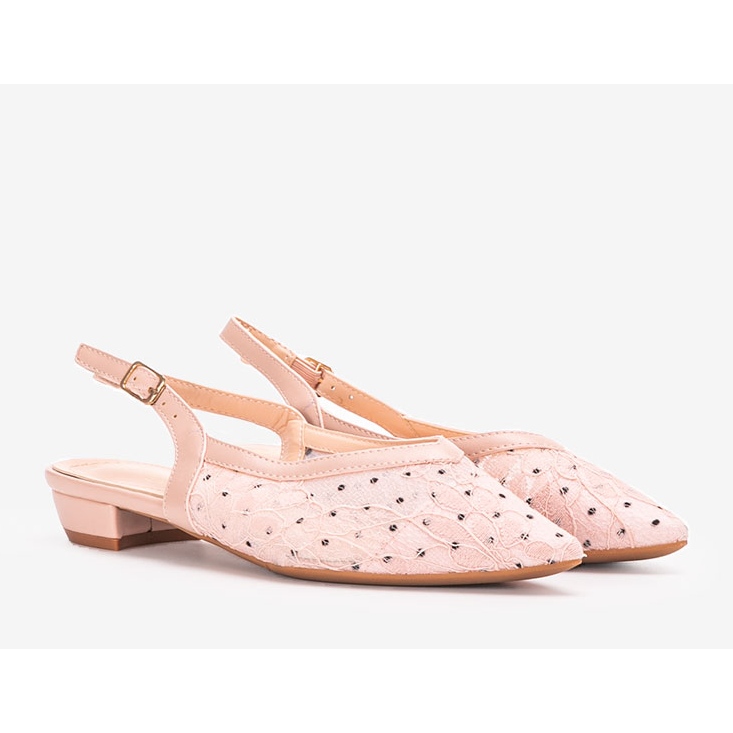 Ballerines dentelle rose Marlioz 1 Ballerines dentelle rose Marlioz 1