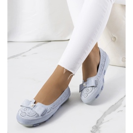 Mocassins en cuir bleu Catane 1