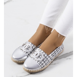 Espadrilles Moorsele blanches argent 1