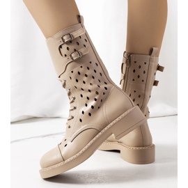 Bottines ajourées beiges Finlay 2