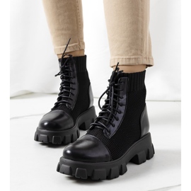 Bottes noires pour femmes de Lewers le noir 1