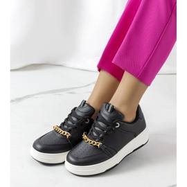 Baskets Kelliher noires avec chaîne le noir 1