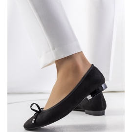 BM Ballerines en daim noir Elmira le noir 2