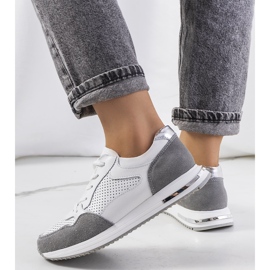 Baskets en cuir blanc Zaira blanche 1