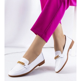 Mocassins Lerner en cuir blanc blanche 1