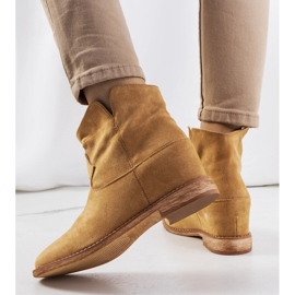 Bottines beige foncé à semelle compensée recouverte de Zoki 2
