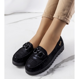 Mocassins noirs sur la plateforme Indira le noir 1 Mocassins noirs sur la plateforme Indira le noir 1