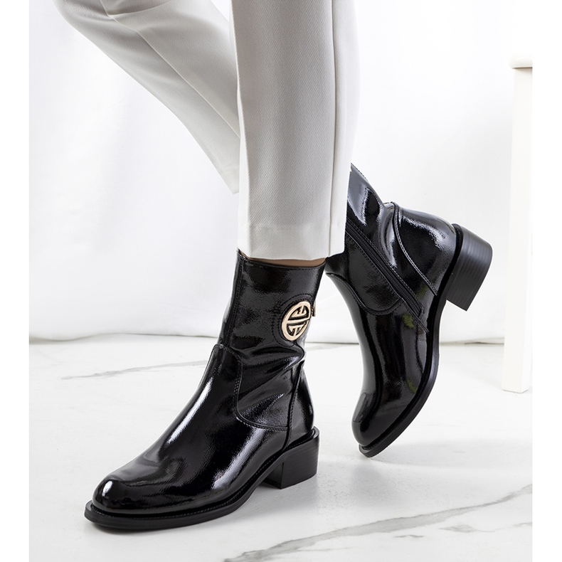 PA1 Bottes vernies noires de Rodovia le noir 1