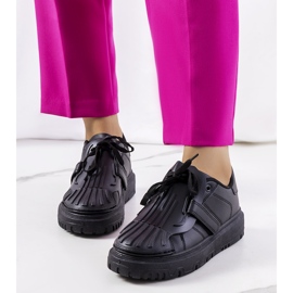 Baskets velcro noires Pates le noir 1