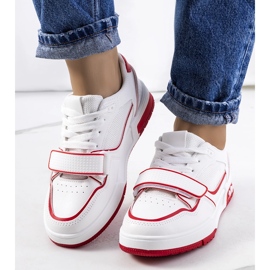 Baskets rouges Kadie femme blanc 1