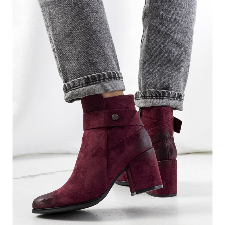 Bottines Craydon bordeaux rouge 1