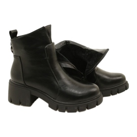 M. DASZYŃSKI Bottines en cuir avec fond plus épais Noir Mońco le noir 5