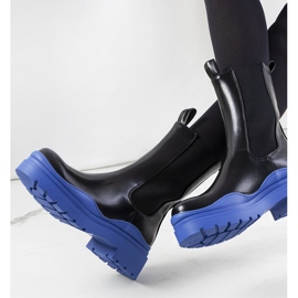 Bottines noires à semelle Nester bleue le noir 1