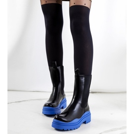 Bottines noires à semelle Nester bleue le noir 2