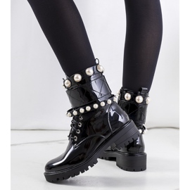 Bottines noires à perles de Bredon le noir 1