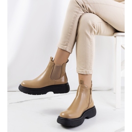 Bottines Cromer marron beige 1
