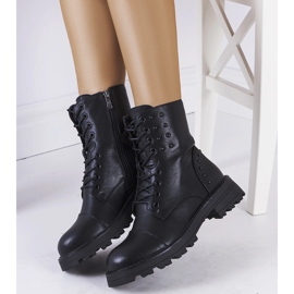 Bottines en cuir écologique noir Polperro le noir 1
