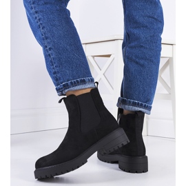 Bottines en daim écologique noir Ecrin le noir 2