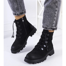 Bottines Cesterfield en éco-daim noir le noir 1