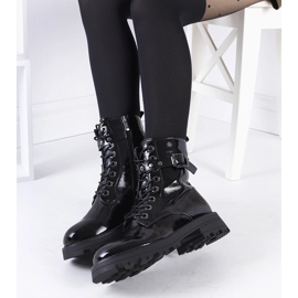 Bottes Narnclaedra laquées noires le noir 1