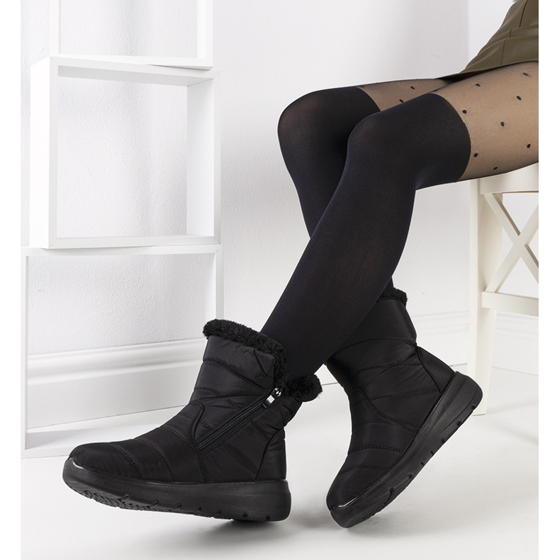 Bottes matelassées noires de Blibrey le noir 1