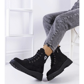 Bottes Uzeir en éco-daim noir le noir 1