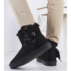 Bottes de neige noires à nœud Lachance le noir 2