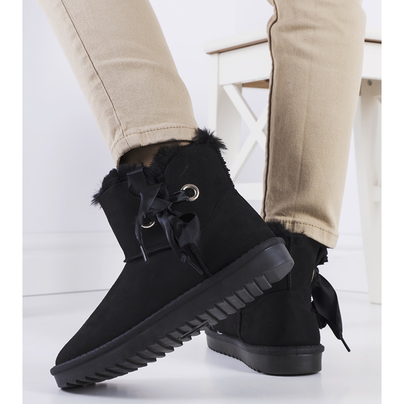 Bottes de neige noires à nœud Lachance 2