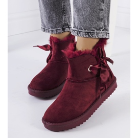 Bottes de neige bordeaux avec nœud Lachance rouge 1