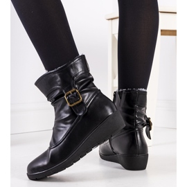 Bottines compensées noires à boucle Slater le noir 2