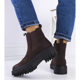 Bottines en éco-daim marron Ecrin brun 2