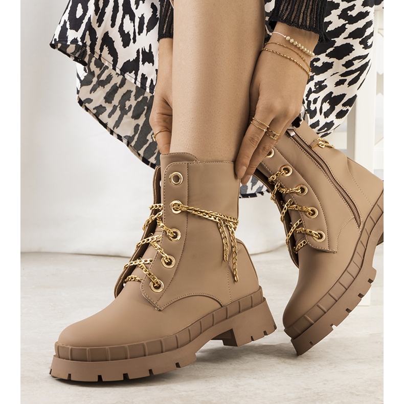 Bottes de randonnée marron avec chaîne Alcin brun 1