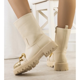 Bottines beiges avec chaîne Morro 1