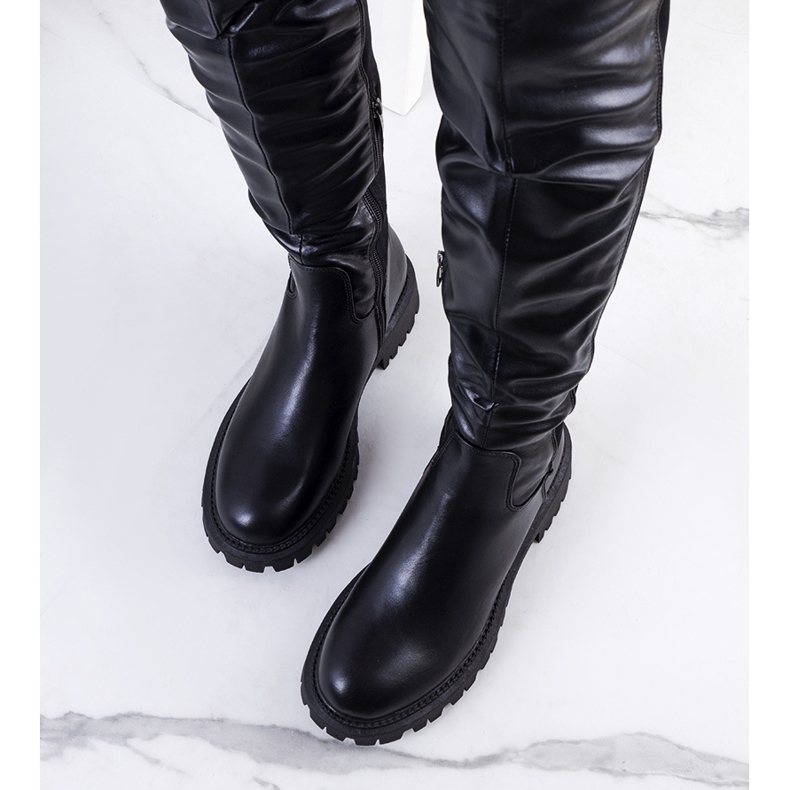 PA1 Bottes noires sur la plateforme Khadim 1