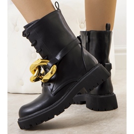 Bottes de randonnée noires avec chaîne Galar le noir 1