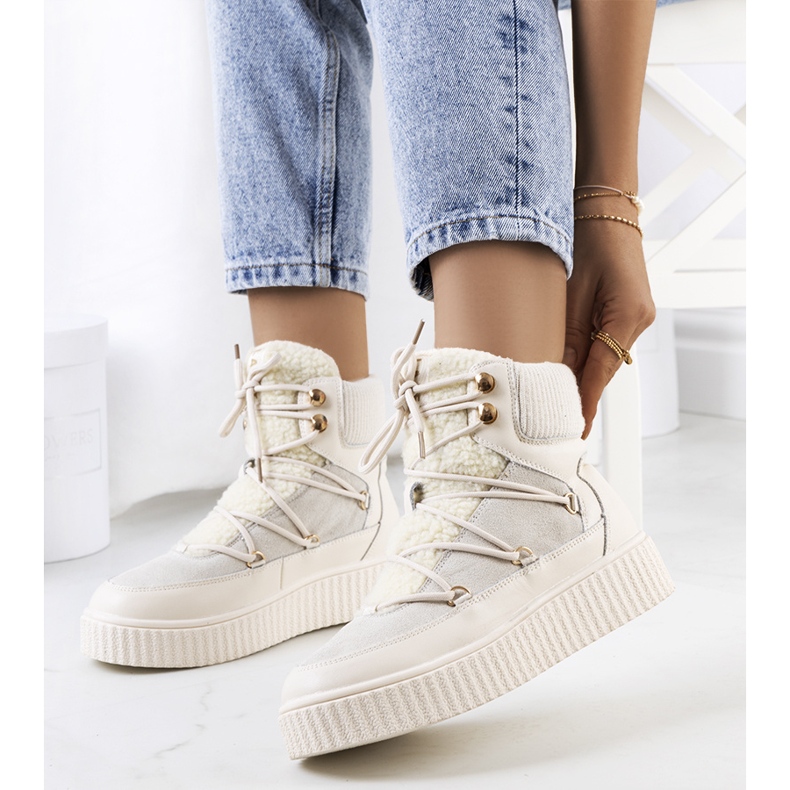 PA1 Bottes de neige beiges pour femmes de Laursen écru 2