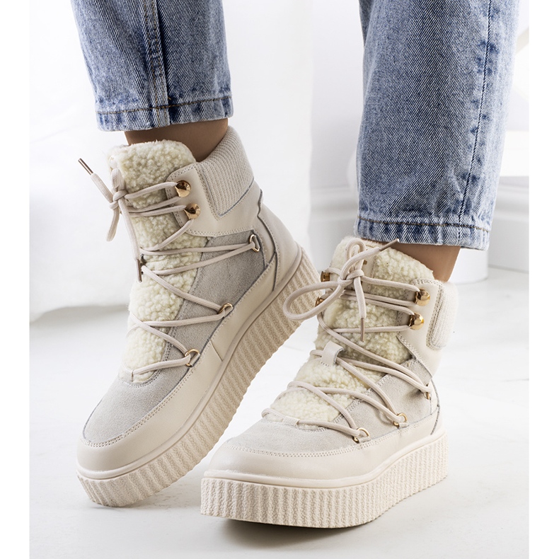 PA1 Bottes de neige beiges pour femmes de Laursen écru 1