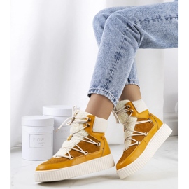 Bottes de neige moutarde pour femmes de Laursen orange 1