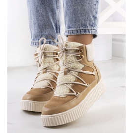 PA1 Bottes de neige brunes pour femmes de Laursen beige écru 1
