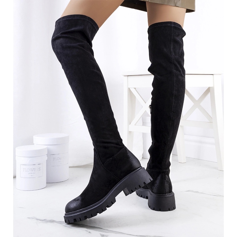 Bottines Maisy en daim noir 1