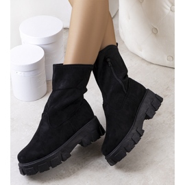 PA1 Bottes noires sur la plateforme Conco le noir 1