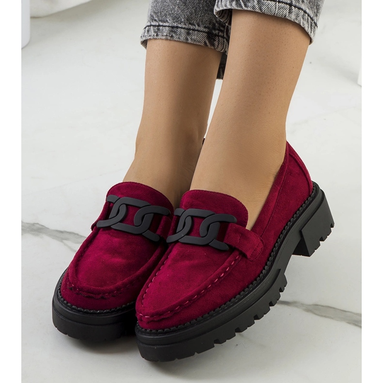 Chaussures Gabriella en éco-daim bordeaux rouge 1