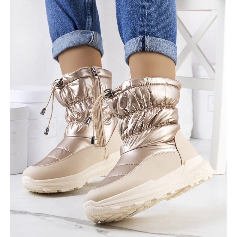 Bottes de neige dorées à revers Houle beige 1 Bottes de neige dorées à revers Houle beige 1