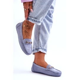 Mocassins Classiques en Daim pour Femme Bleu Corinell 1
