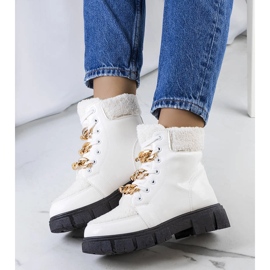 Bottines en mouton blanc Boren blanche 1