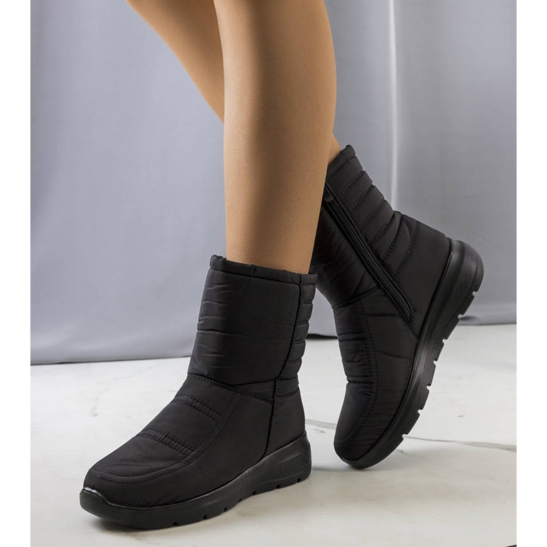 PA1 Bottines matelassées noires Alani le noir 1