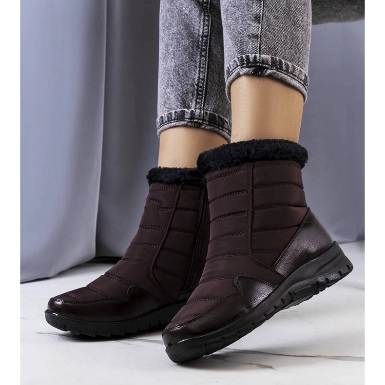 Bottes matelassées marron de Beau brun 1