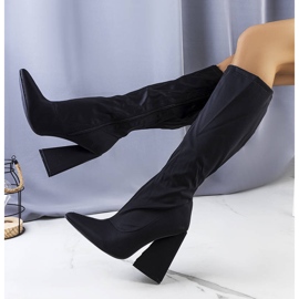 Bottes noires à talons de Nerina le noir 1