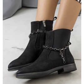 Bottines noires avec chaîne Lesme 1